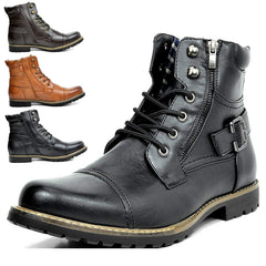 Men's Metal Double Zipper Martin Boots