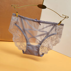 Light luxury transparent lace mesh sexy low waist panties