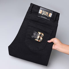 Men's Loose Straight High Waist Stretch High End Jeans