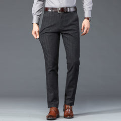 Men's New Fashion Striped Loose Stretch Business Trousers