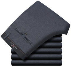 Men's Business Casual High-waist Stretch Straight-leg Versatile Trousers