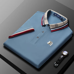 Men's Embroidery Business Casual Short-sleeved Polo Shirt