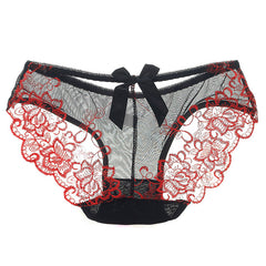 Sexy Large Size Lace Mesh Transparent Briefs