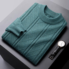 Men's Thickened Warm Jacquard Bottom Wool Sweater