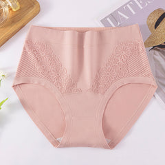 Women's High Waist Pure Cotton Antibacterial Panties