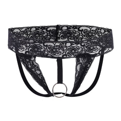 Men's Ring Sexy Open Crotch See-through Lace Thong