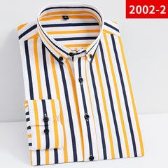 Men's Slim Striped Business Casual Long-sleeved Shirt