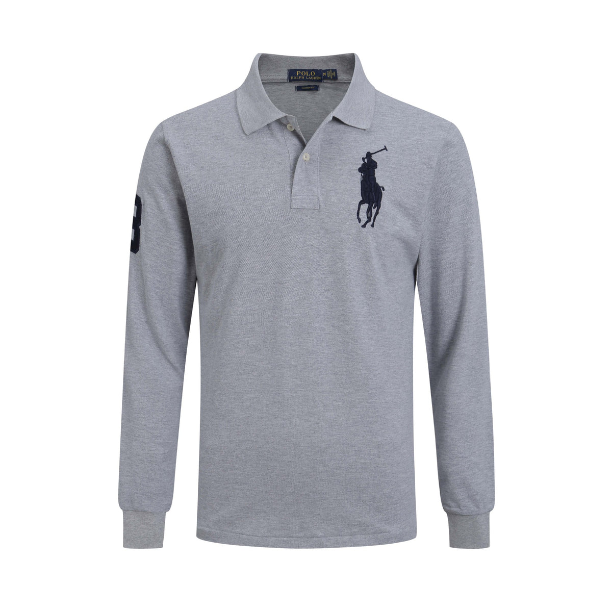Men's lapel loose plus size cotton embroidered polos