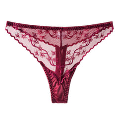 Low Waist Sexy Lace See-through Mesh Quick Dry Ultra-thin Thong