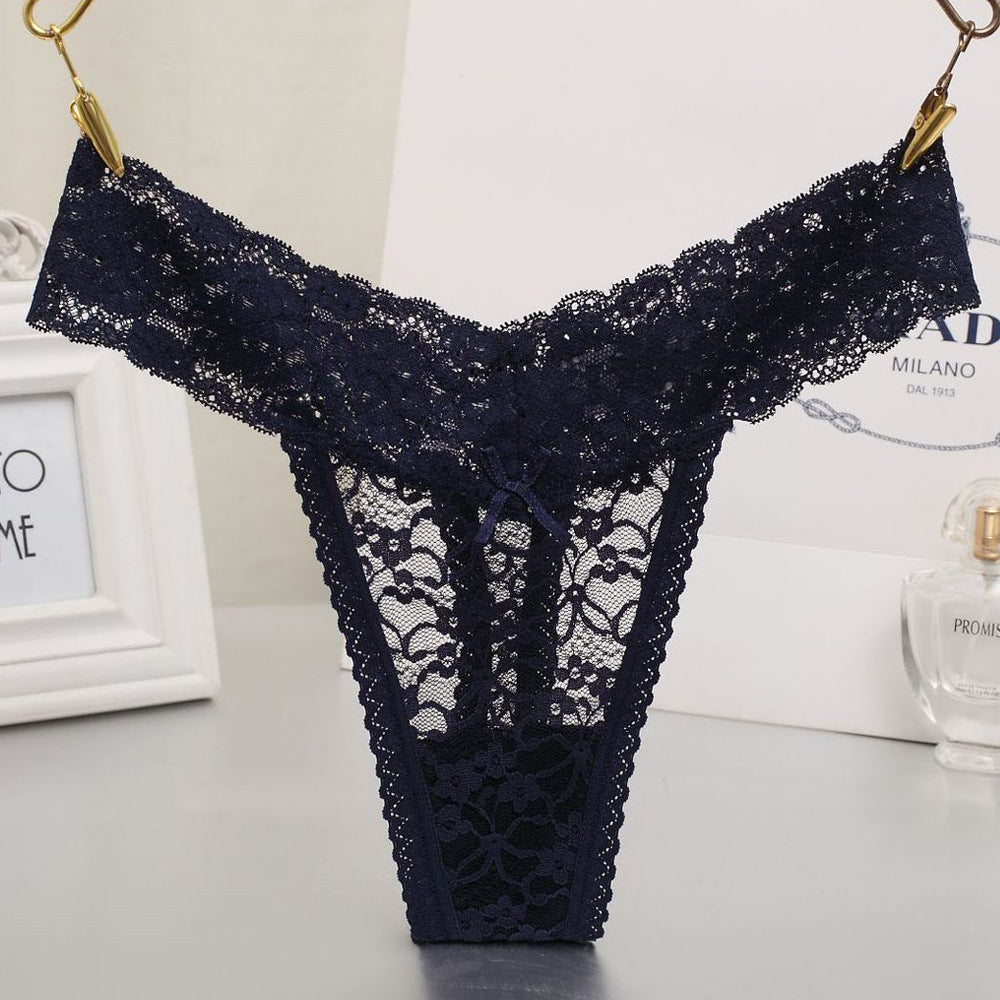 Sexy Low Rise Lace Transparent Thong