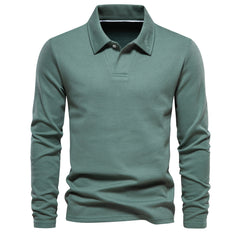 Men's Casual Solid Color Lapel Versatile Polo Shirt