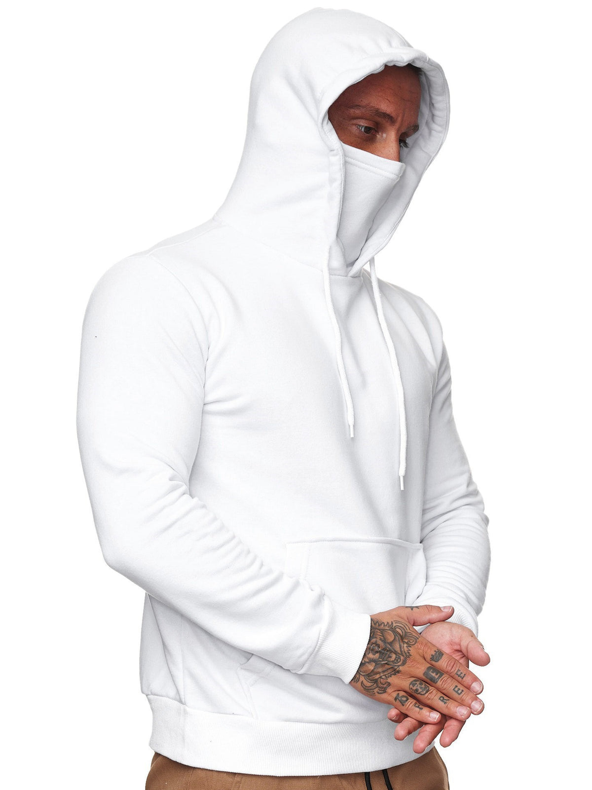 Men's Long Sleeve Fleece Mask Hoodie