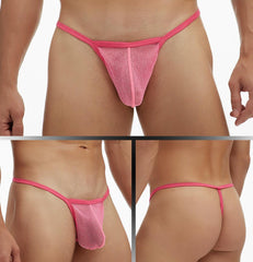 Men's See-through Mesh Pouch Low-rise Thong