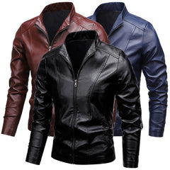 New casual men's leather jacket
