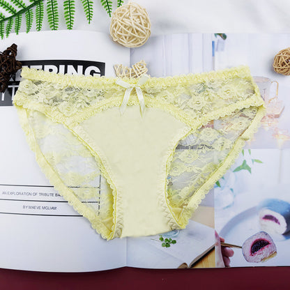 Lace seamless transparent hip-lifting low-waisted panties