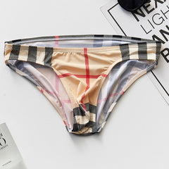 Men's Printed Breathable Sexy Ice Silk Comfortable Large Size Briefs