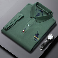 Men's Fashion Casual Lapel Cotton Business Short-sleeved POLO Shirt