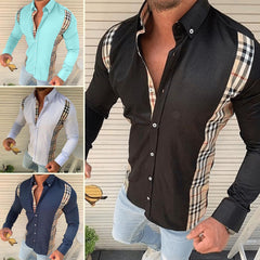 2023 New Men's Printed Plaid Stripe Casual Oversized Shirt
