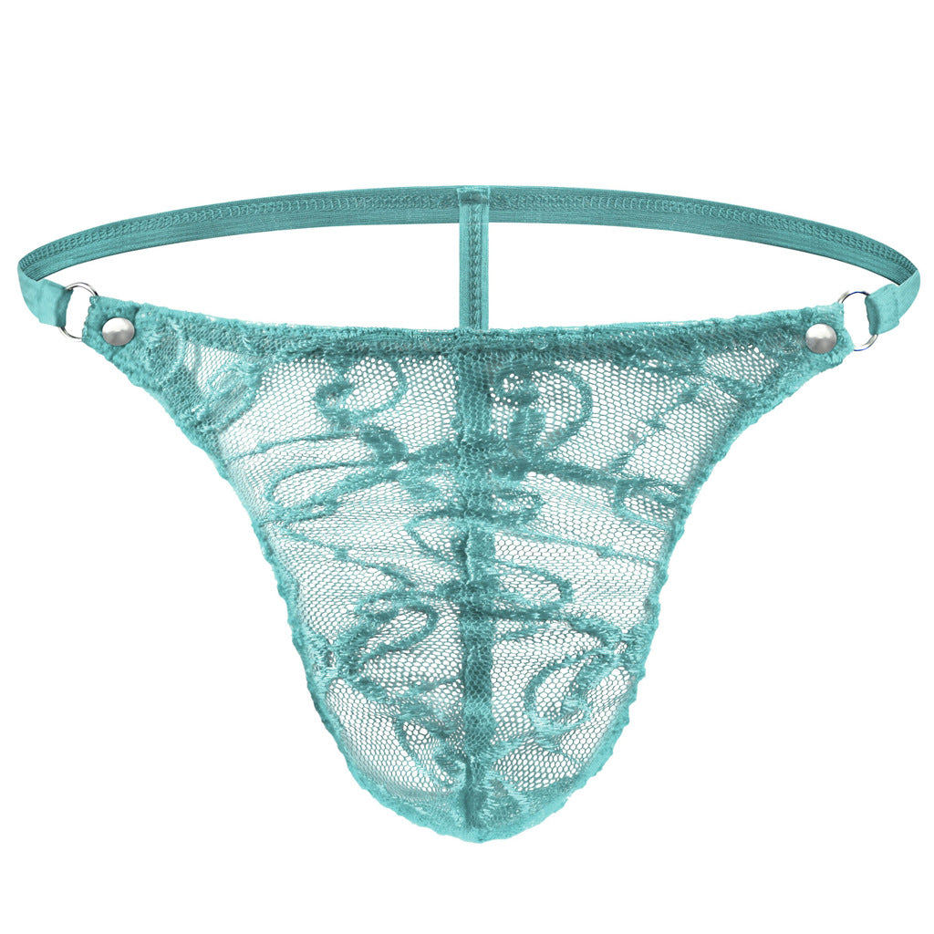 Tzy095T transparent mesh dark pattern low waist sexy thong