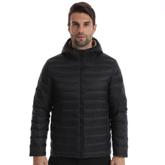 Men's and women's reversible outdoor warm and water-repellent lightweight down hooded jacket
