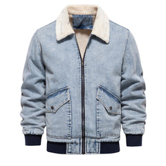 Men's Casual Fleece Denim Jacket