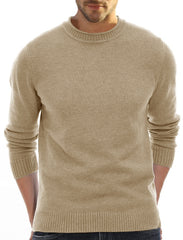 Men's Solid Color Bottoming Round Neck Casual Sweater