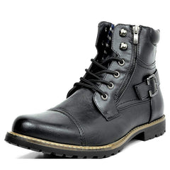 Men's Metal Double Zipper Martin Boots