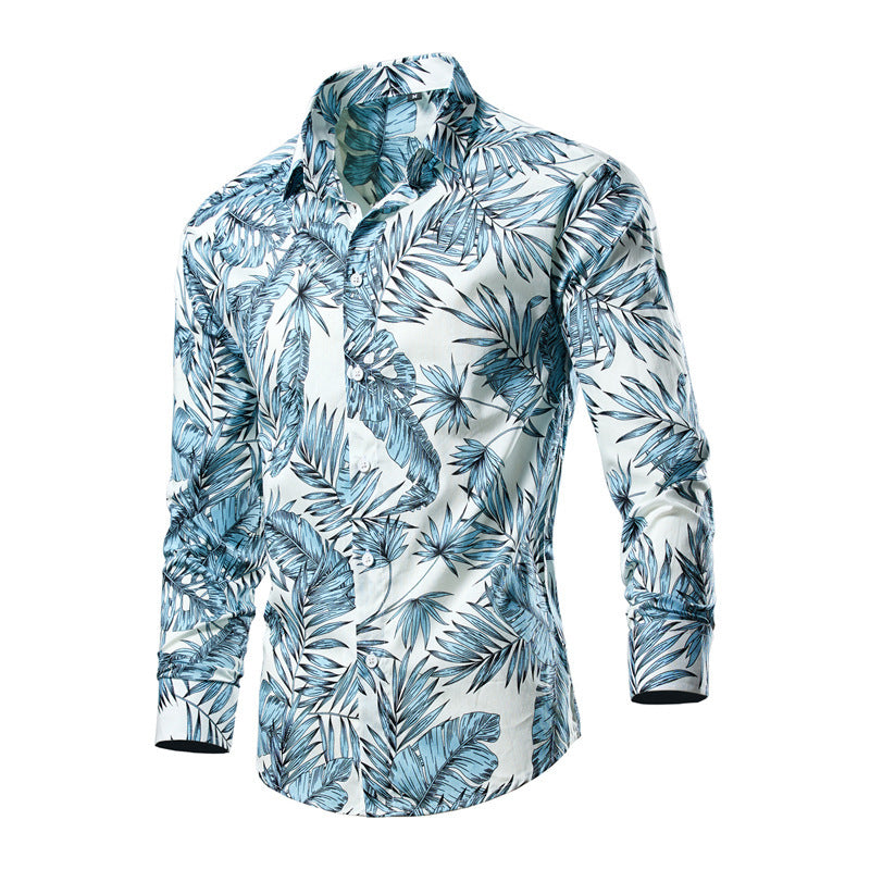 Men's Long Sleeve Fashionable Floral Shirt