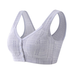 Front button plus size wireless bra