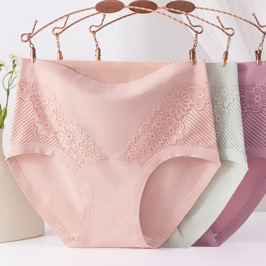 Women's High Waist Pure Cotton Antibacterial Panties