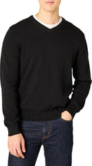 Men's Solid Color V-neck Sweater