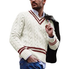 Men's striped colorblock knitted sweater