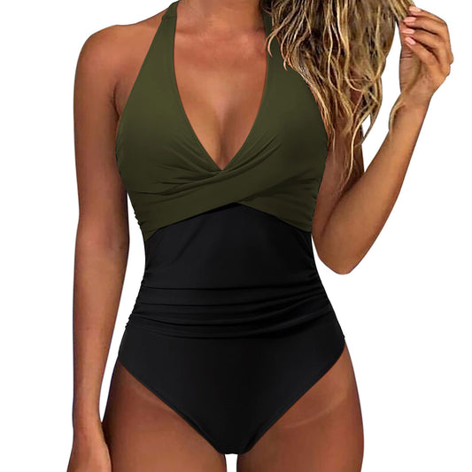 Multicolor backless sexy swimsuit
