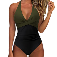 Multicolor backless sexy swimsuit