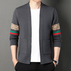 Men's Stylish Striped Business Cardigan
