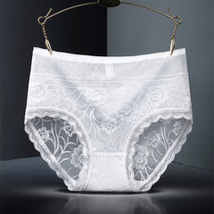 Sexy Lace Mesh Ice Silk Quick-drying Seamless Briefs