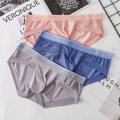 Men's Ultra-thin Ice Silk Mesh Breathable Quick-drying Transparent Sexy Briefs