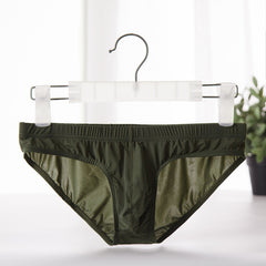 Men's Ice Silk Sexy Low-Rise Transparent High-Elastic Briefs