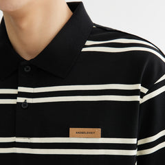 Men's Anti-Wrinkle Memory Foam Striped Polo Shirt