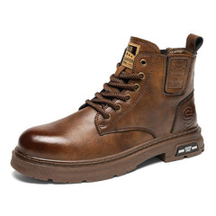 Men's Winter Plush Genuine Leather Martin Boots