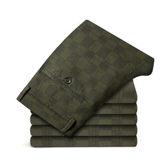 Men's Business Printed Plaid Slim Fit Stretch Casual Pants