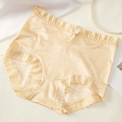 Satin Sexy Lace Hollow Large Size Hip-Lifting Breathable Briefs