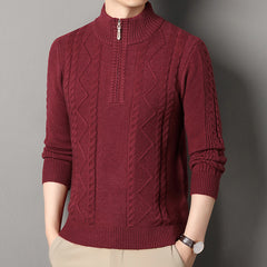 Men's Thickened Zipper Turtleneck Sweater