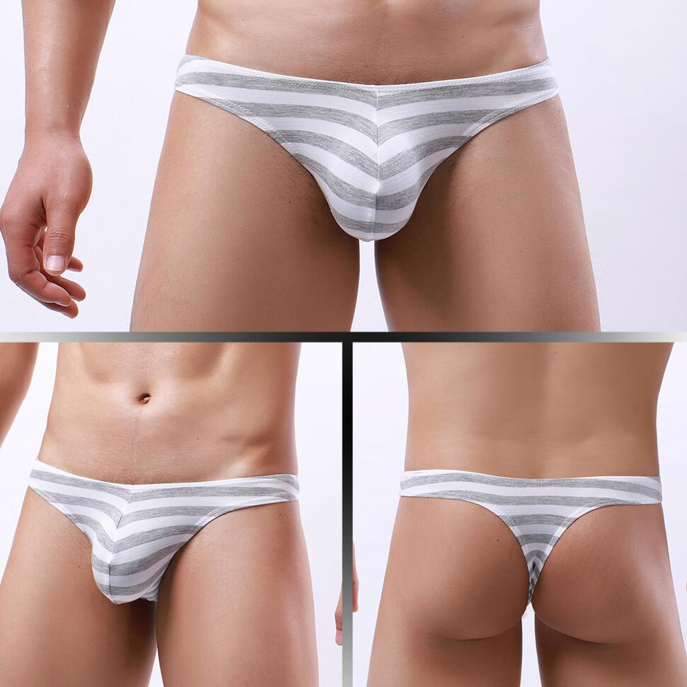 Men's Sexy Low Rise Striped Thong