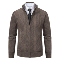 Men's Stand Collar Knitted Sweater