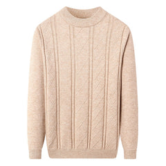 Men's Thickened Warm Jacquard Bottom Wool Sweater