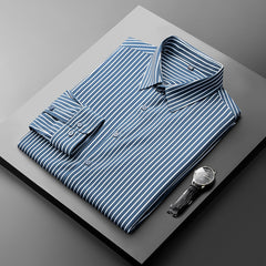 Men's No-iron Seamless Striped Slim Fit Business Casual Anti-wrinkle Shirt