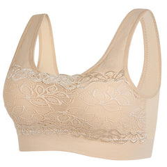 Unwired Push Up Lace Plus Size Sleep Bra Sports Bra