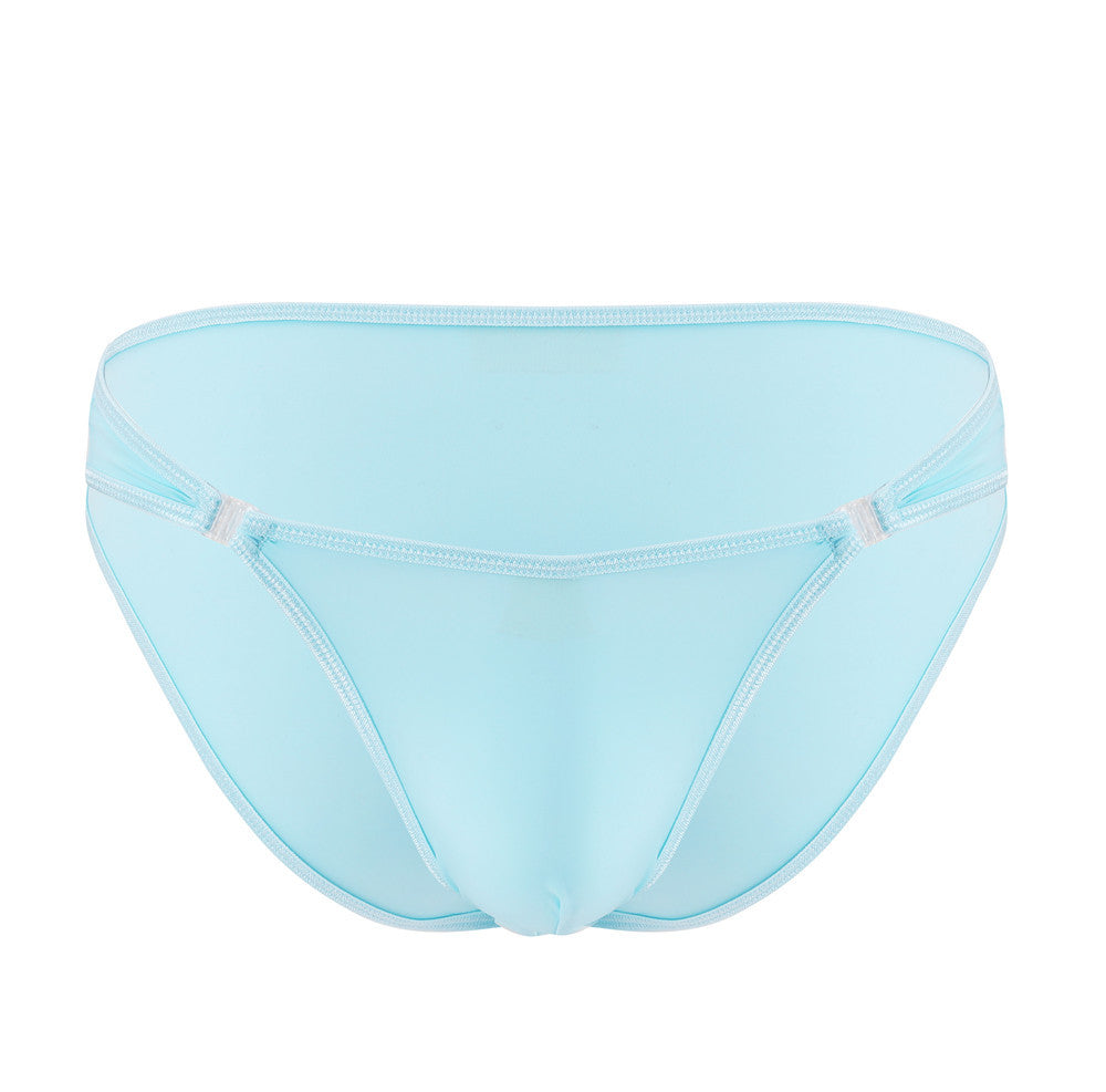 Men's New Unbuttonable Ice Silk Transparent Low-waist Briefs