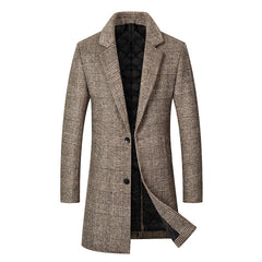 2023 New Men's Thickened Lapel Business Casual Woolen Coat